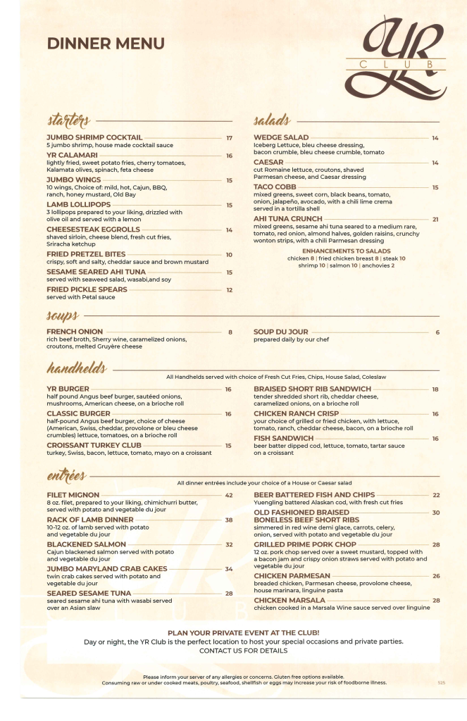 Dinner Menu
